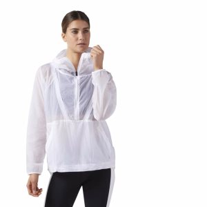 Wiatrówka Kurtka Damskie Reebok Packable Hooded Białe PL 10YZRDE